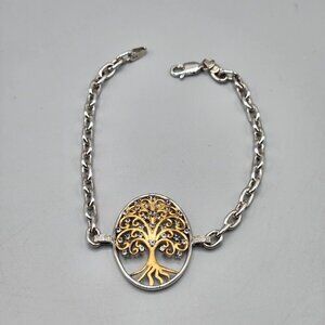 Tree of Life Chain Bracelet Vermeil Sterling Silver Filigree 925 JWBR India